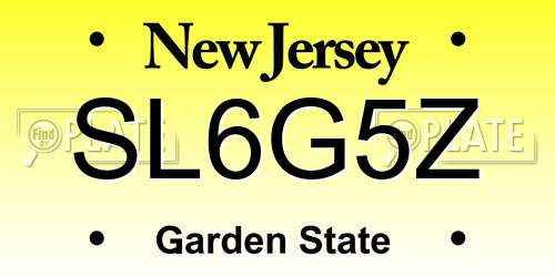 SL6G5Z New Jersey License Plate