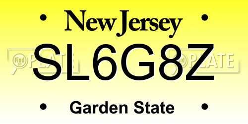 SL6G8Z New Jersey License Plate
