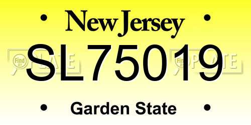 SL75019 New Jersey License Plate