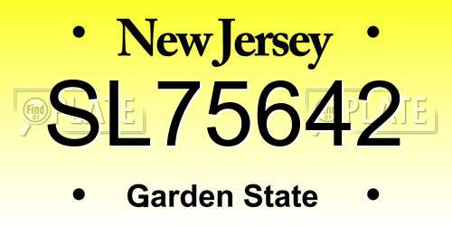 SL75642 New Jersey License Plate