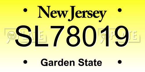 SL78019 New Jersey License Plate