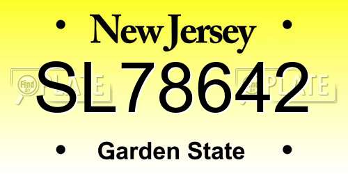 SL78642 New Jersey License Plate