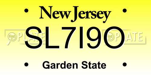 SL7I9O New Jersey License Plate