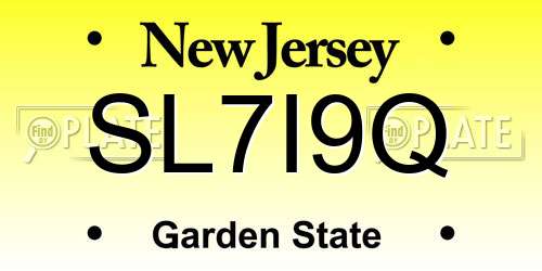 SL7I9Q New Jersey License Plate