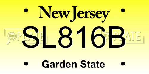 SL816B New Jersey License Plate