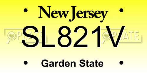 SL821V New Jersey License Plate