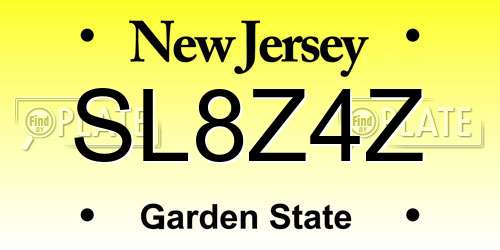 SL8Z4Z New Jersey License Plate