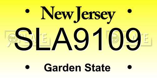 SLA9109 New Jersey License Plate
