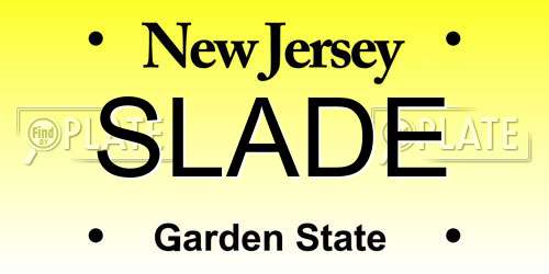 SLADE New Jersey License Plate
