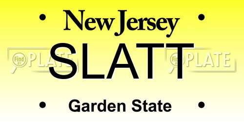 SLATT New Jersey License Plate