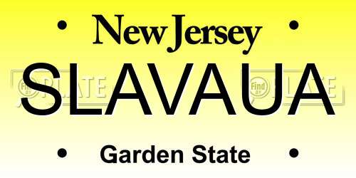 SLAVAUA New Jersey License Plate