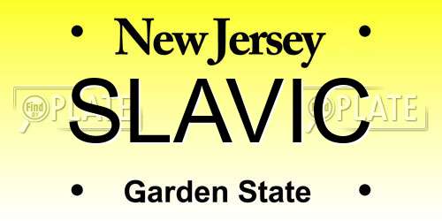 SLAVIC New Jersey License Plate