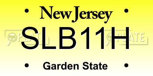 SLB11H New Jersey License Plate