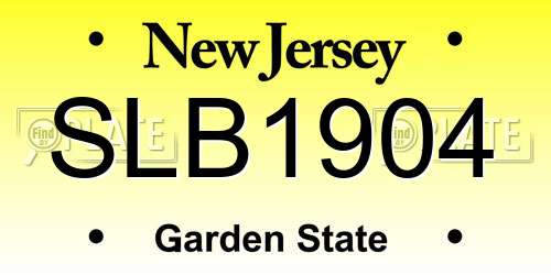 SLB1904 New Jersey License Plate