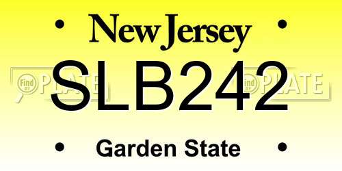 SLB242 New Jersey License Plate