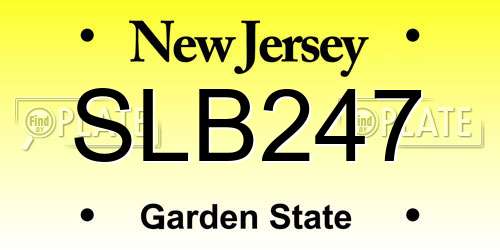 SLB247 New Jersey License Plate