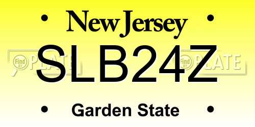 SLB24Z New Jersey License Plate