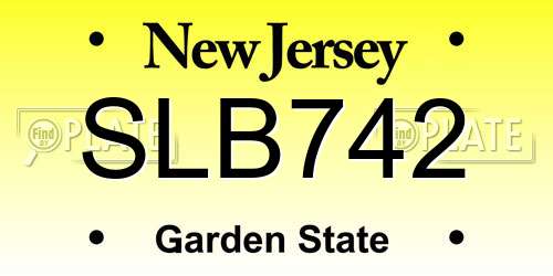 SLB742 New Jersey License Plate
