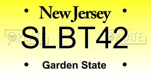 SLBT42 New Jersey License Plate