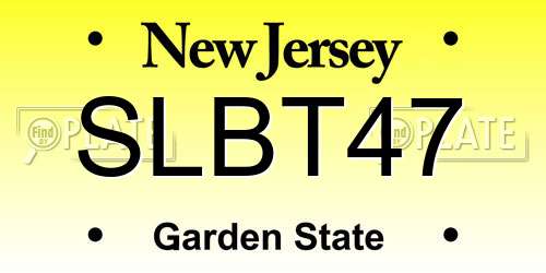 SLBT47 New Jersey License Plate
