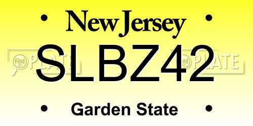 SLBZ42 New Jersey License Plate