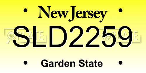 SLD2259 New Jersey License Plate