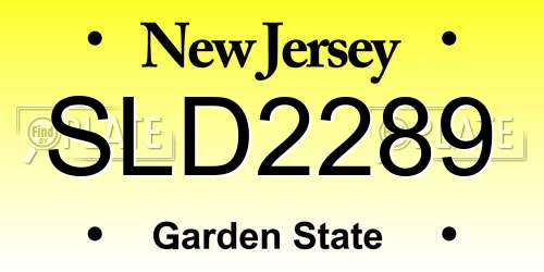 SLD2289 New Jersey License Plate