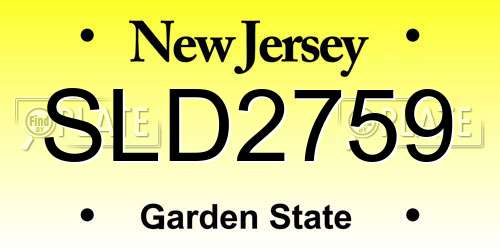 SLD2759 New Jersey License Plate