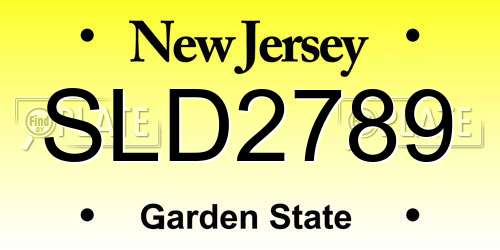 SLD2789 New Jersey License Plate