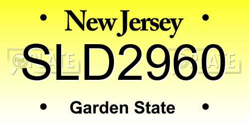 SLD2960 New Jersey License Plate