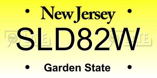 SLD82W New Jersey License Plate