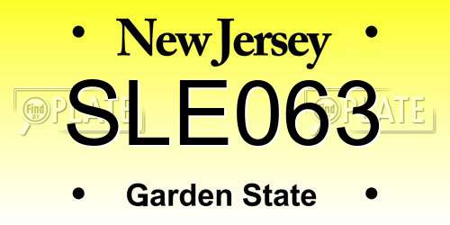 SLE063 New Jersey License Plate