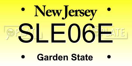 SLE06E New Jersey License Plate