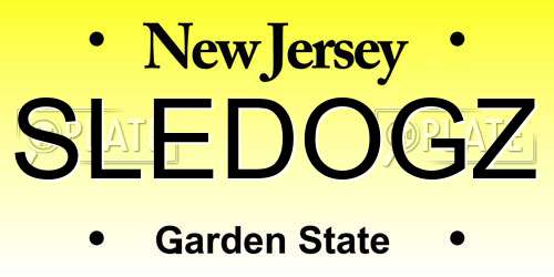 SLEDOGZ New Jersey License Plate