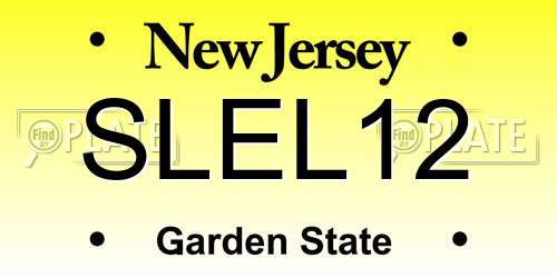 SLEL12 New Jersey License Plate