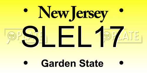SLEL17 New Jersey License Plate