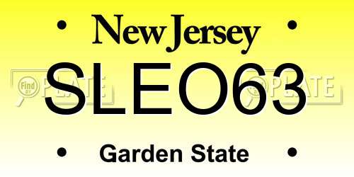 SLEO63 New Jersey License Plate