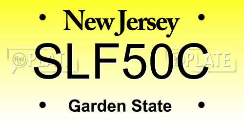 SLF50C New Jersey License Plate