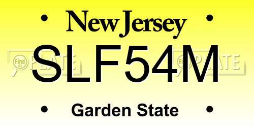 SLF54M New Jersey License Plate