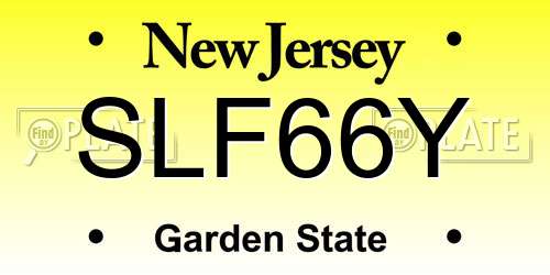 SLF66Y New Jersey License Plate