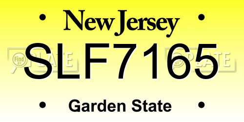 SLF7165 New Jersey License Plate