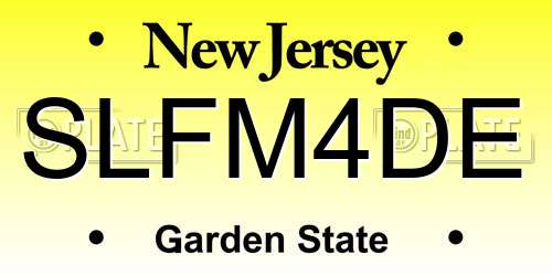 SLFM4DE New Jersey License Plate