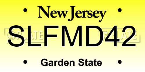SLFMD42 New Jersey License Plate