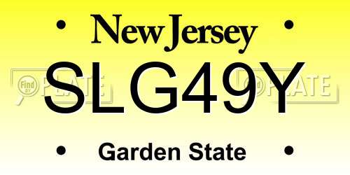 SLG49Y New Jersey License Plate