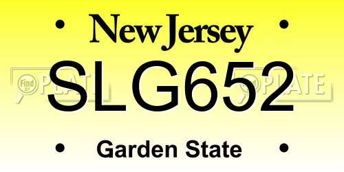 SLG652 New Jersey License Plate