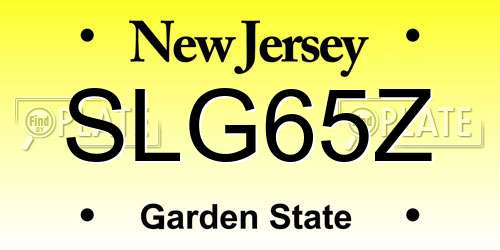 SLG65Z New Jersey License Plate