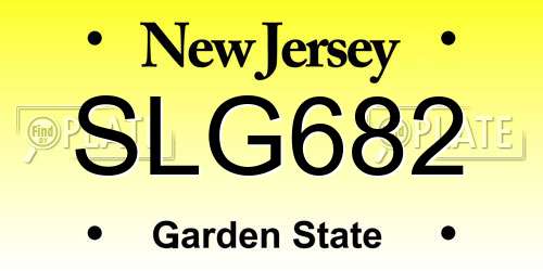 SLG682 New Jersey License Plate