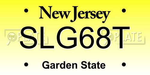 SLG68T New Jersey License Plate