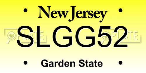 SLGG52 New Jersey License Plate