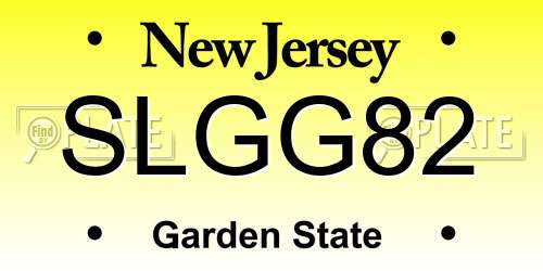 SLGG82 New Jersey License Plate